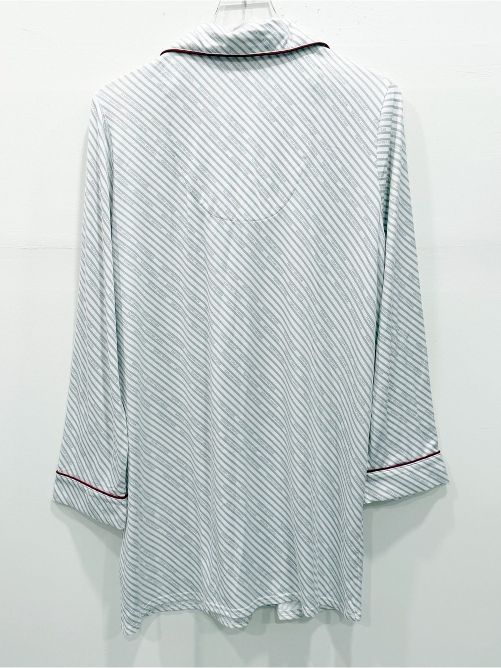 Tommy Hilfiger Long Sleeve Sleepshirt Button Front Stripe Large - Picture 3 of 10